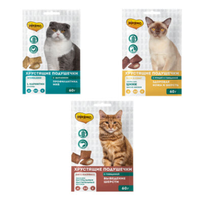 Хрустящие подушечки для кошек