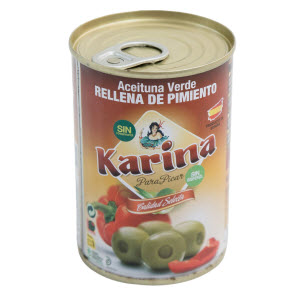 Оливки зеленые с перцем Карина 295 г ж/б Оливки зеленые с перцем Карина 295 г ж/б