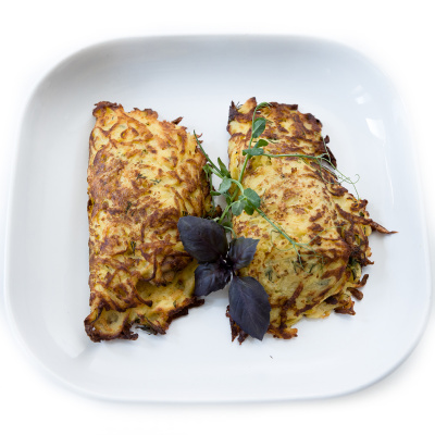 Драник запечённый с куриным жульеном