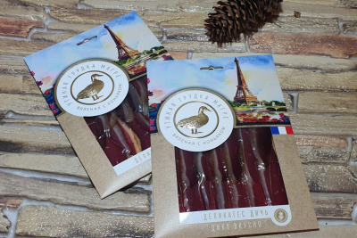 Колбаса Утиная грудка МАГРЕ вяленая с коньяком 100г нарезка