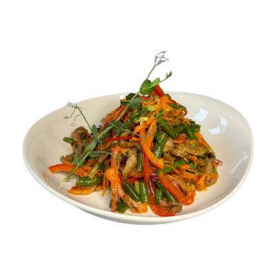 Салат со свининой с овощами по- корейски