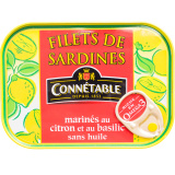 Сардины Конетабль Genereuse в маринаде с лимоном и базиликом 140г   Сардины Конетабль Genereuse в маринаде с лимоном и базиликом 140г