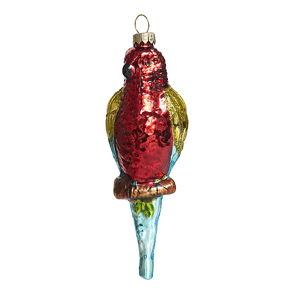 Украшение Попугай австралийский (стекло) 4,5х3,5х13 см YQL1698