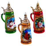 Украшение Пивная кружка, асс. из 3-х (стекло) 7х5х13 см GLT 644