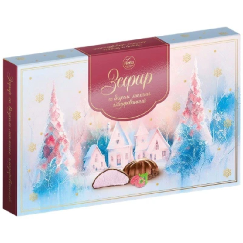 Зефир со вкусом малины глазированный  НГ 260г Нева