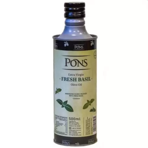 Масло оливковое PONS Экстра Вирджин Свежий базилик 500мл жесть  Масло оливковое PONS Экстра Вирджин Свежий базилик 500мл жесть
