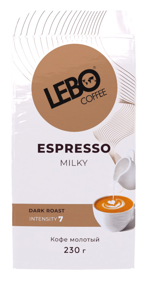 Кофе Lebo Espresso Milky мол.т/об  230г брикет Кофе Lebo Espresso Milky мол.т/об  230г брикет