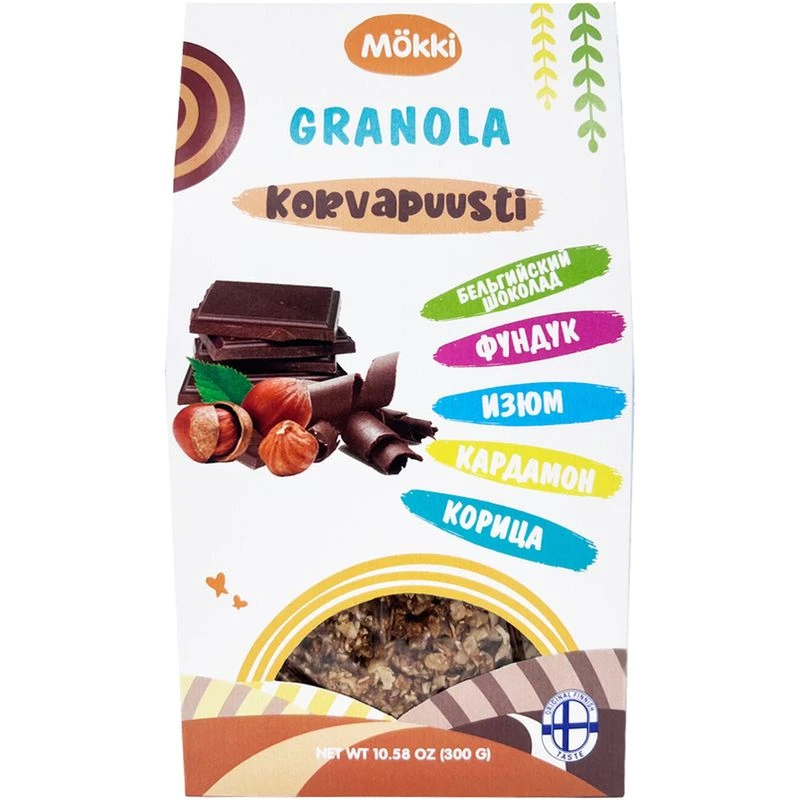 Смесь зерновая Granola шоколад-орех 300г Korvapuusti Mokki 
