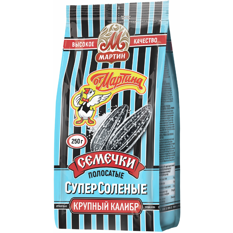 Семечки "От Мартина " Отборные Полосатые СУПЕРсоленые 250г