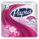Туалетная бумага PAPIA Таинственный сад 3 слоя 4 рулона