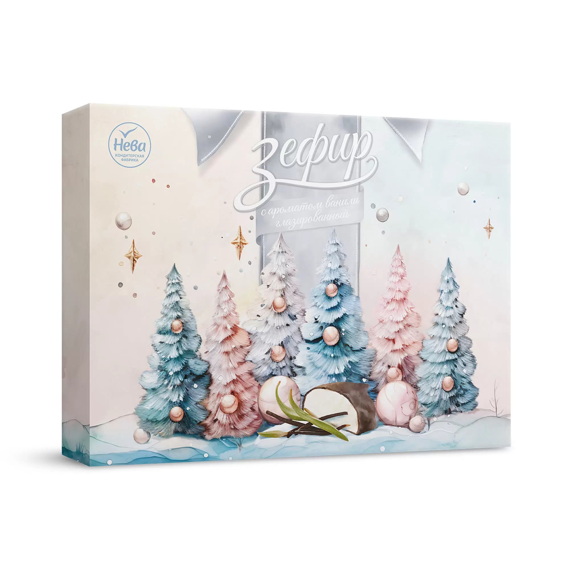 Зефир с ароматом ванили глазированный НГ 185г Нева 