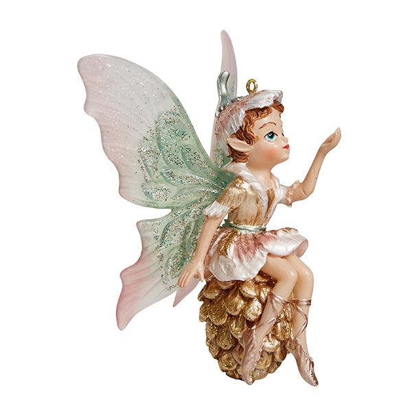 Украшение Фея Цветочная на золотой шишке 7х7х11,5 см 208412