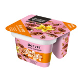 Йогурт с малиной и медом с гранолой с изюмом 2,7%-3,5% 190г Молочная Культура