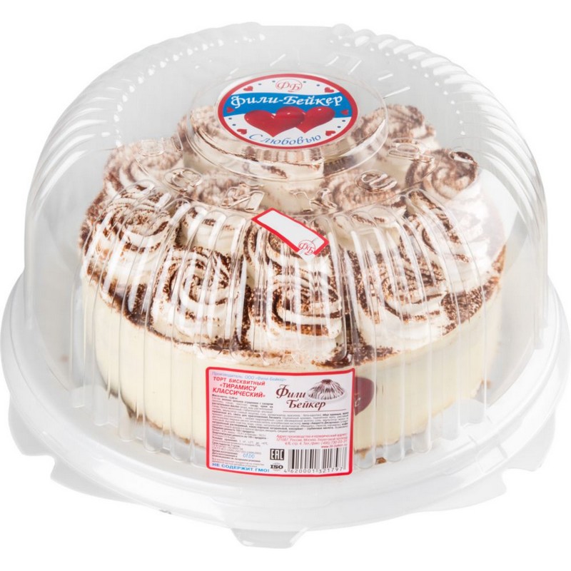Торт бисквитный Тирамису 0,59кг Фили-Бейкер