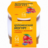 Йогурт Коломенский 5% Черника-малина-манго 170 г стекло