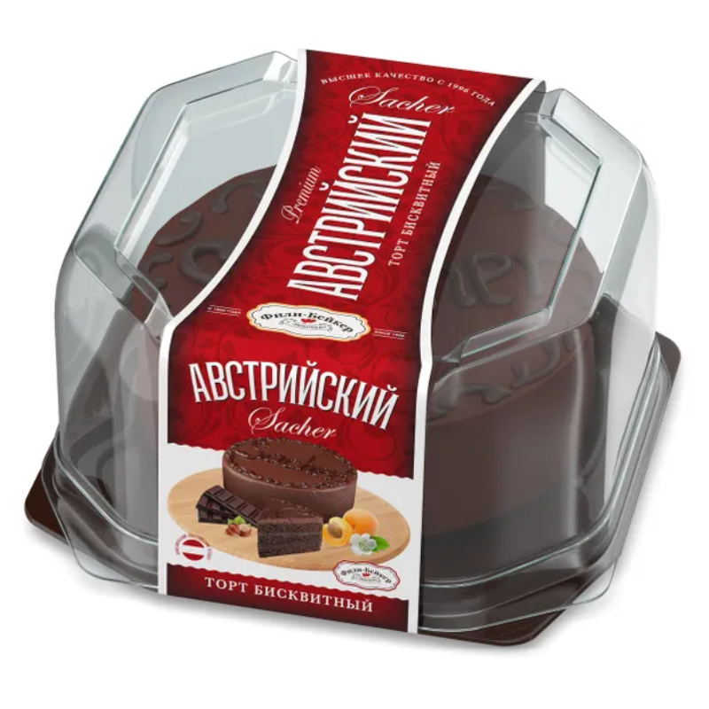 Торт Австрийский Захер бискв. 0,52кг Фили-Бейкер