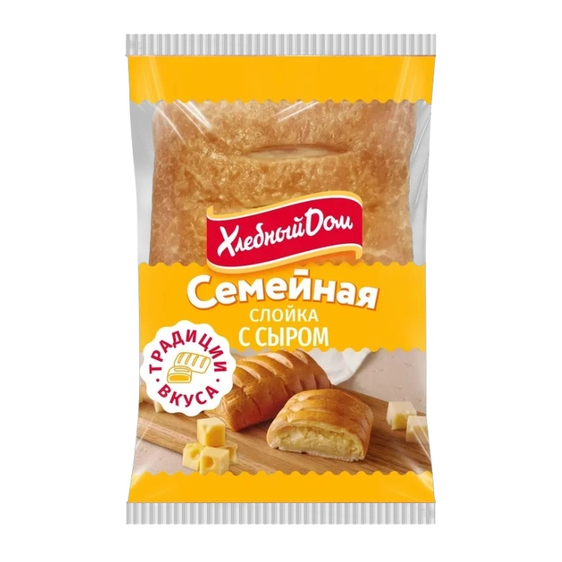 Слойка Семейная с сырной начинкой 55г Хлебный Дом