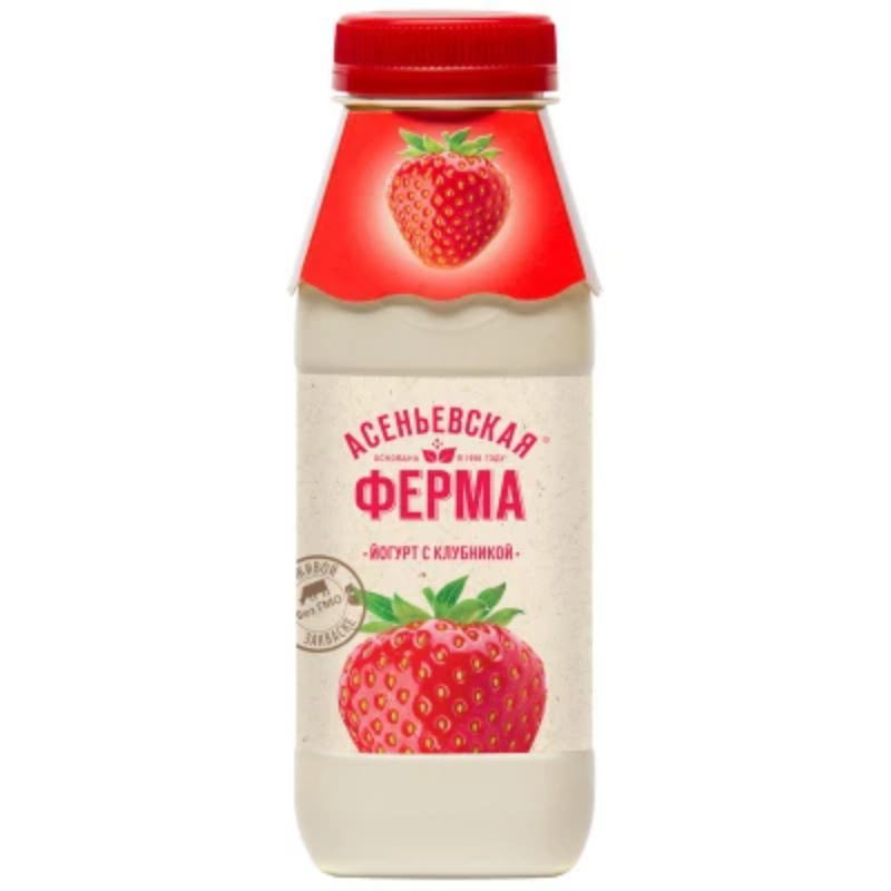 Йогурт Асеньевская ферма  малина 1,5% 330г. пэт.