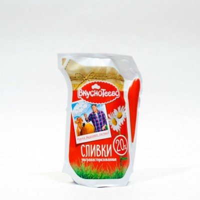 Сливки Вкуснотеево 20% 125 г ультрапаст.: заказать свежие продукты ...