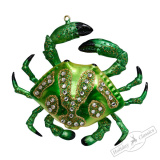 Украшение Краб Зеленый пустынный  (стекло) 10,5х10х3 см GLT1006