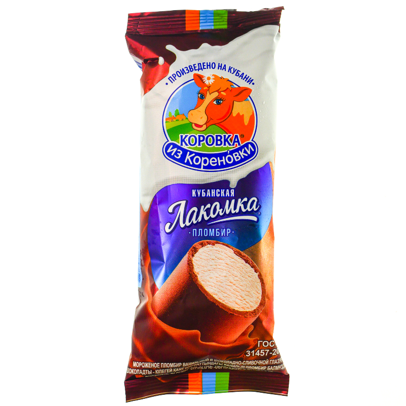 Мороженое Коровка из Кореновки пломбир Кубанская Лакомка 90г 