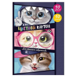 Картон цветной Коты 10л 64749