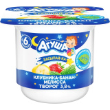 Творог Агуша Засыпай-ка клубника/банан/мелисса 3,8% 100г ДП