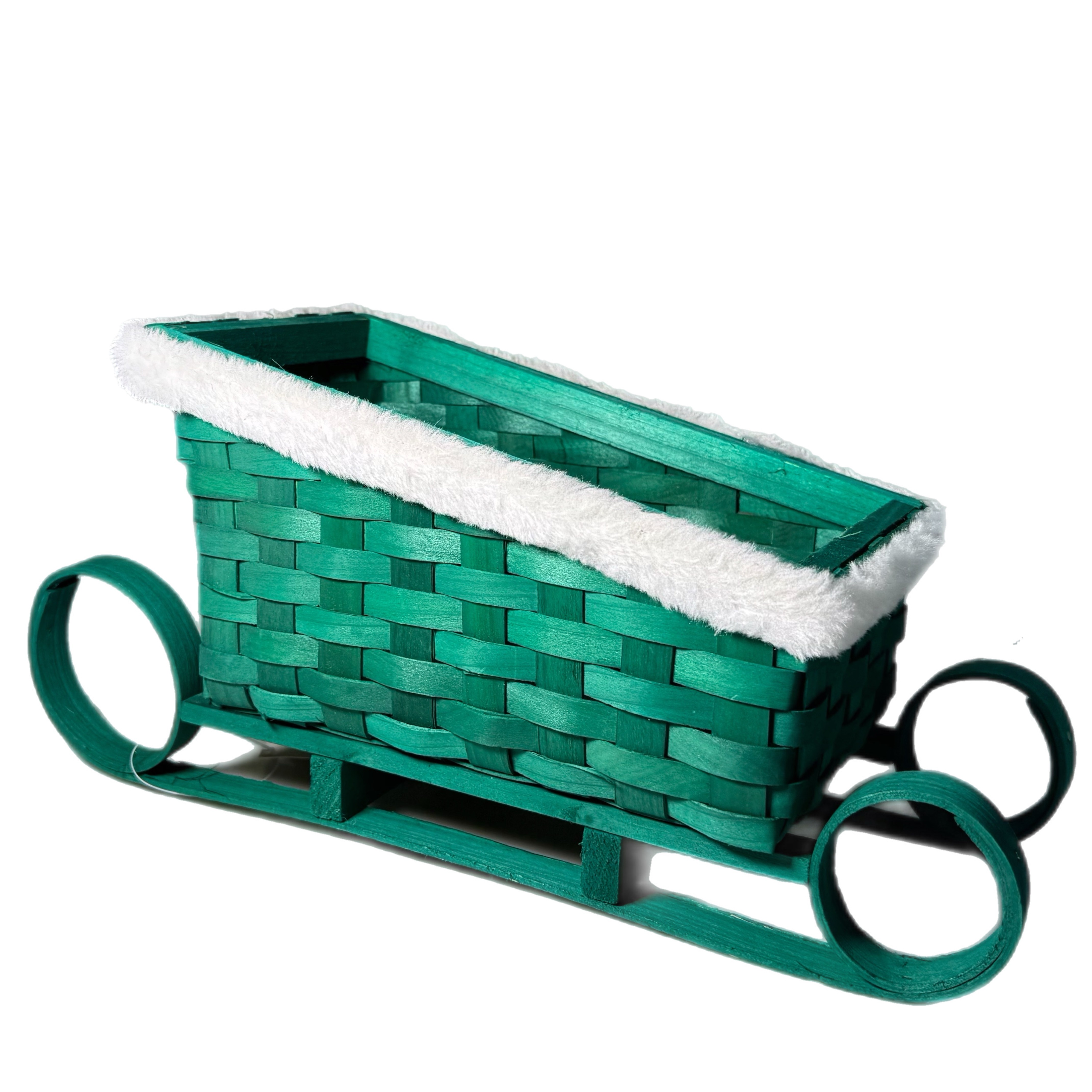 Кашпо зеленое Сани  23*13,5*10,5/16,5см 