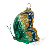 Украшение Бабочка Махаон изумрудная(стекло)8х2,5х10см GLD526