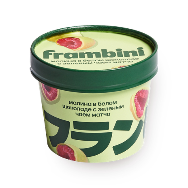 Малина Frambini в белом шоколаде с зел.чаем матча быстрозамороженная 130г