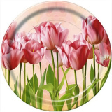 Тарелки Булгари Грин 23см 10шт Тюльпаны 