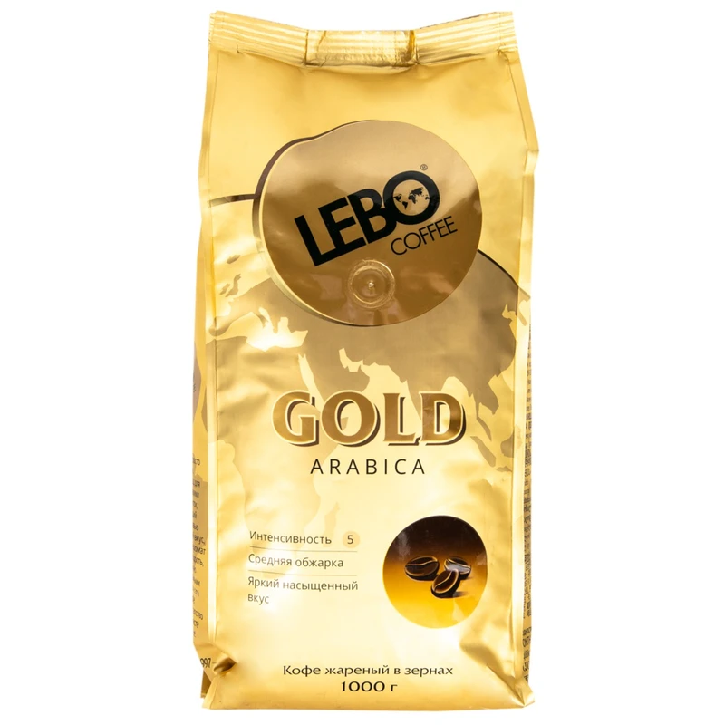 Кофе Lebo Gold Арабика ср/об 1000г зерно Кофе Lebo Gold Арабика ср/об 1000г зерно
