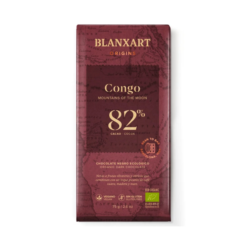 Шоколад органический плантационный Конго 82% 75г Blanxart