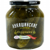 Огурчики Лукашинские соленые По-домашнему с укропом 670г           