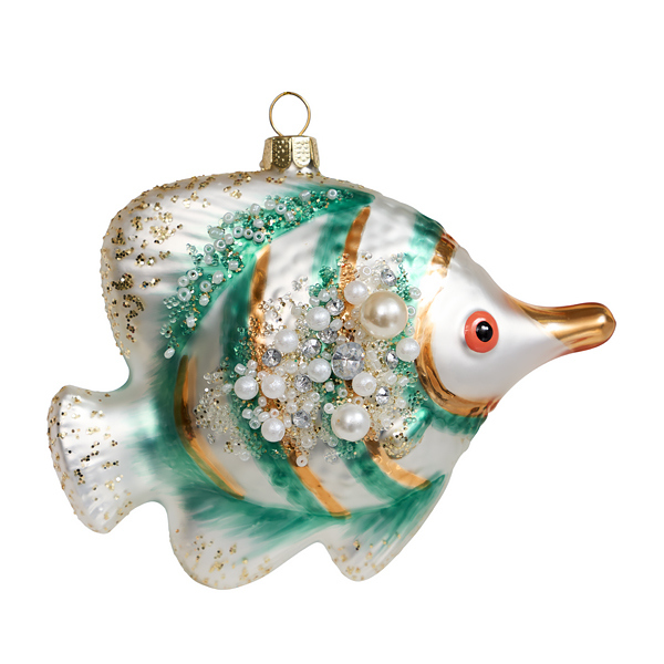 Украшение Рыбка-полосатик "Коралловые рифы" (стекло) 12,5х4,5х9,5 см GLT989