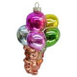 Украшение Мишка с воздушными шариками 7*6*12,5см (стекло) EBV 883