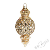 Украшение Капля "Драгоценный флакон" золотая (стекло) 7х7х14 см  AXM145