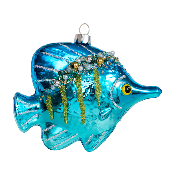 Украшение Рыба Ангел (стекло) 12,5х4,5х9,5 см GLT988