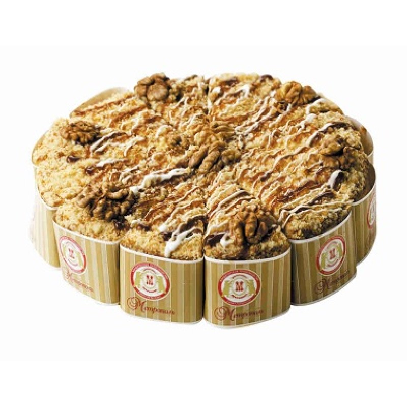 Торт Медово-сметанный с орехами порц. 1 кг  Метрополь