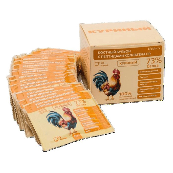 Бульон Fersters костный куриный 20 саше 100г с пептидами коллагена