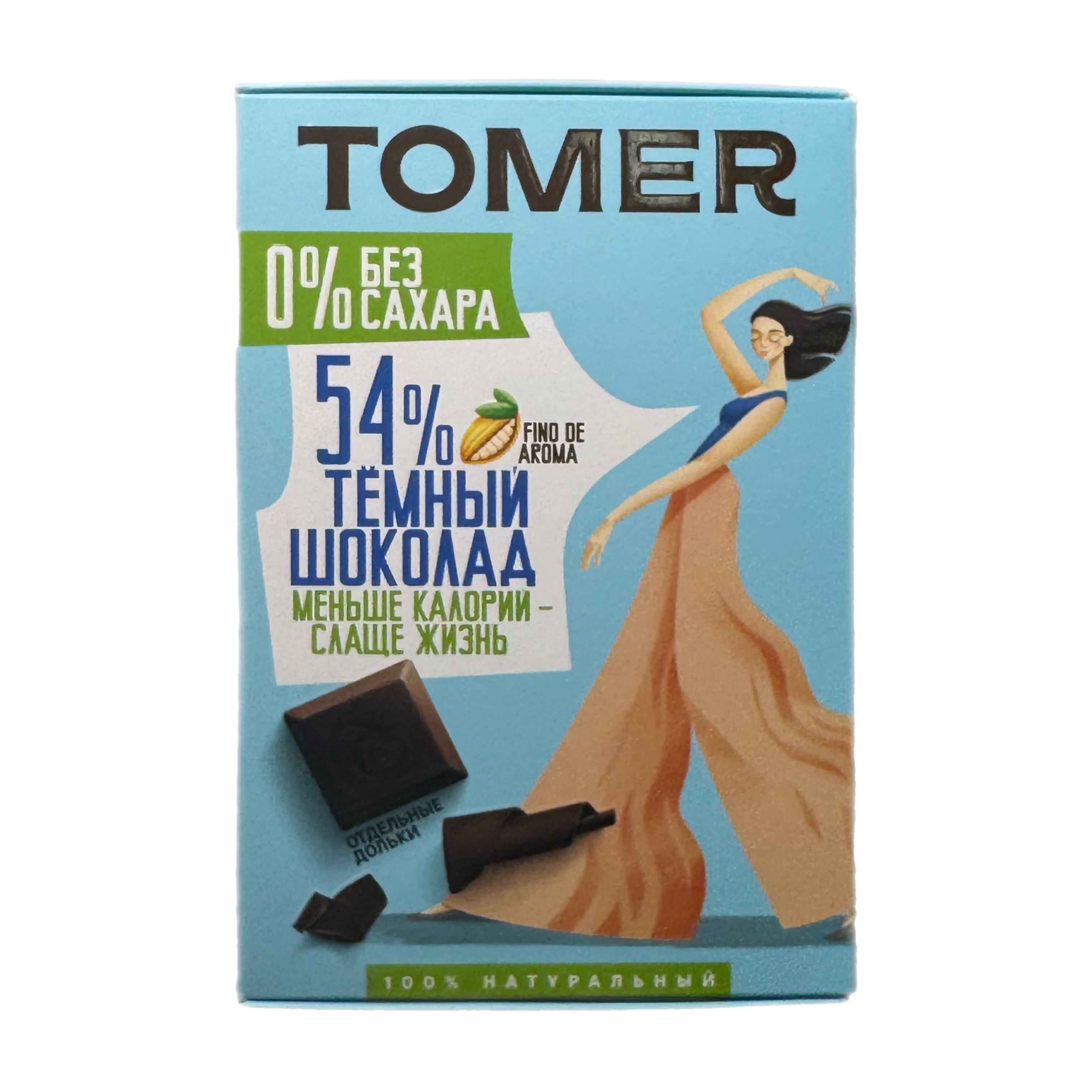 Шоколад горький б/сахара 54% 90г Tomer