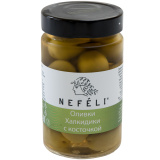 Оливки Халкидики с косточкой Nefeli 0,300кг  300мл ст/б 