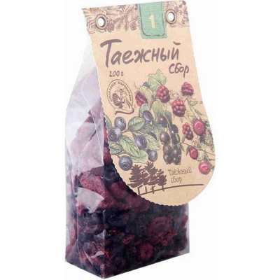 Смесь таежный сбор (клюква,ч/смор.,черника,малина) 100г Таежный сбор