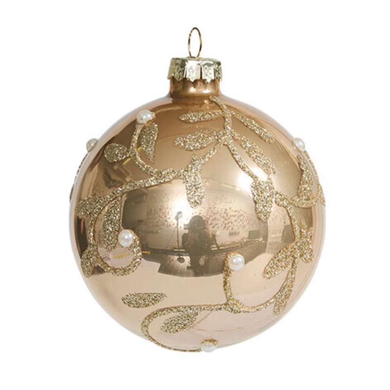 Украшение Шар "Ариозо" золото (стекло)8см EBV510