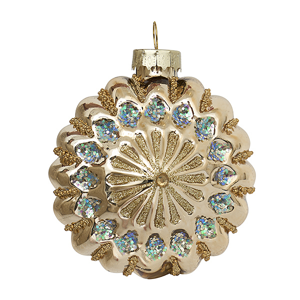 Украшение "Золото инков" шампань (стекло) 7,5х6х8,5 см GY285