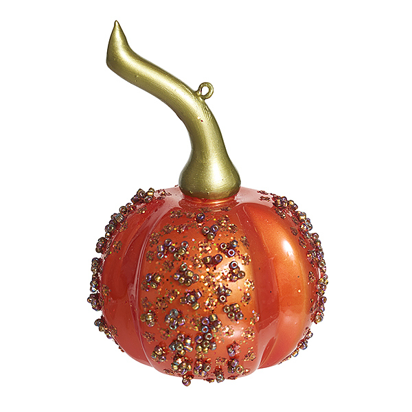 Украшение Тыковка декоративная (стекло) 6,5х6,5х7 см GLT1238