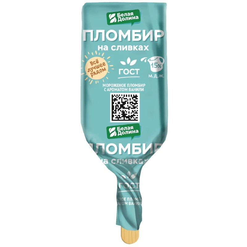 Мороженое пломбир с аром.ванили Пломбир на сливках 15% 70г