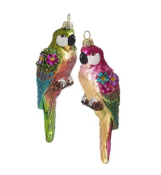 Украшение Попугай Лори асс. из 2-х (стекло) 5х3,5х15,5 см GLT1190