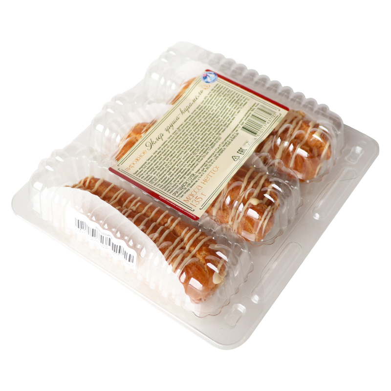 Пирожное Эклер груша-карамель 135г Север-Метрополь