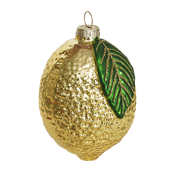 Украшение Лимон Юбилейный (стекло) 6,5х6,5х9 см YQL1693